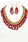 BRAIDED BEAD CHAIN BIB NECKLACE SET