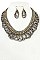 BRAIDED BEAD CHAIN BIB NECKLACE SET