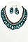BRAIDED BEAD CHAIN BIB NECKLACE SET