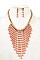 FRINGE BEADS BIB NECKLACE SET