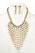 FRINGE BEADS BIB NECKLACE SET