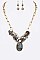 Genuine Stone Pendant and Beads Necklace Set