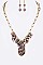 Genuine Stone Pendant and Beads Necklace Set