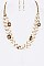 Gems and Layered Pearls Station Necklace Set