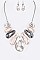 Flat Glossy Ovate Bib Necklace Set