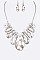 Flat Glossy Ovate Bib Necklace Set