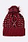 Pack of 12 pieces Crystal Fleece Lined Fur Pom Beanie LA-XPA41151