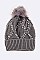 Pack of 12Pcs Assorted Raised Knit Stone Beanie