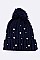 Pack of 12Pcs Assorted Pearls & Beads Fur Pom Knit Beanie