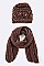 Pack of 12Pcs Diamond Knit Beanie & Scarf Set