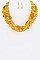 LAYERED MIX BEADS STATEMENT NECKLACE SET
