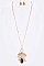 Chic Mix Media Wood, Shell & Metal Pendant Necklace Set LA126442