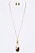 Classy Mix Media MOP Pendant Necklace Set LA126436