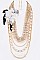 Mixed Lace Flower Strand Pearl Statement Necklace Set