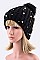 Pack of 12Pcs Assorted Pearls & Beads Fur Pom Knit Beanie