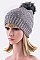 Chic Glitz Wool Blend PomPom Beanie LA-7068