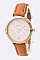Stylish Roman Number Dial Leather Band Fashion Watch LA-8854