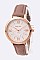 Stylish Roman Number Dial Leather Band Fashion Watch LA-8854