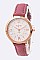 Stylish Roman Number Dial Leather Band Fashion Watch LA-8854