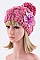 Chic Sequins Flower Cable Knit PomPom Beanie LA-ZZM011229MG048-0