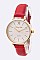 Chic Textured Leather Band Fashion Watch LA-8810