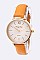 Chic Textured Leather Band Fashion Watch LA-8810
