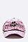 DISTRESSED BEE EMBELLISHED VELOUR CAP