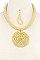 STYLISH BEADED CIRCLE PENDANT FASHION NECKLACE JY-QNE-10608