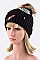 Mix Patch Iconic Fur Pom Beanie LA-MM6044