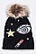 Mix Patch Iconic Fur Pom Beanie LA-MM6044