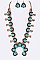 Classy Turquoise Squash Blossom Necklace Set LAAS5832
