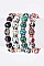 Pack of 12 Multicolor Mix Beads Stretch Bracelet Set