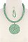 STYLISH BEADED CIRCLE PENDANT FASHION NECKLACE JY-QNE-10608