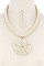 STYLISH BEADED CIRCLE PENDANT FASHION NECKLACE JY-QNE-10608