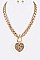 Crystals Heart Pendant Necklace With Crystal Earrings Set LA-MS7075