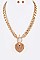 Crystals Heart Pendant Necklace With Crystal Earrings Set LA-MS7075