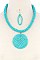 STYLISH BEADED CIRCLE PENDANT FASHION NECKLACE JY-QNE-10608