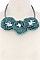 CHIC WEAVE FABRIC FLORAL BIB NECKLACE JY-JCH-0013