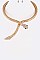Metal Mesh Snake Necklace With Crystal Earrings Set LA-KS7119