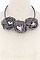 CHIC WEAVE FABRIC FLORAL BIB NECKLACE JY-JCH-0013
