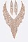 Fringe Chain Rhinestone Statement Necklace Set