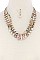 STYLISH BEADS AND GEMS TRI-LAYERED NECKLACE SET JY-NE-4476