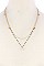 DAINTY CRESCENT MOON CHARM BEADED 2-LAYERED NECKLACE JY-MN7031