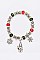 Pack of 12 Glittery Christmas Charm Bracelet Set