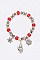 Pack of 12 Glittery Christmas Charm Bracelet Set