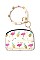 KEY RING FLAMINGO TROPICAL LEAF PATTERN POUCH