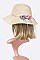 Pack of 12 (pieces) Assorted Flower Accent Straw Sun Hat LABB4167