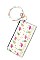 KEY RING PINEAPPLE FLAMINGO PATTERN POUCH