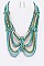 MIX BEADS LAYERED STATEMENT NECKLACE SET