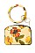KEY RING WATERCOLOR FLORAL PATTERN POUCH